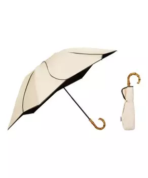 Самый прочный зонт UVO Складной зонт 3 яруса Цветочный Бежевый Затенение Защита от УФ-лучей Защита от жары Для солнечной и дождливой погоды 55 см ребра Бамбуковый Стильный бежевый