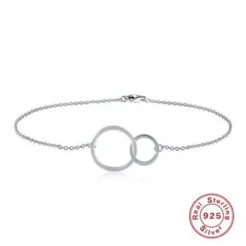 Самый продаваемый браслет из стерлингового серебра 925 пробы в минималистском стиле с двойной пряжкой из глянцевого классического браслета для влюбленных 925 Silver платиновый