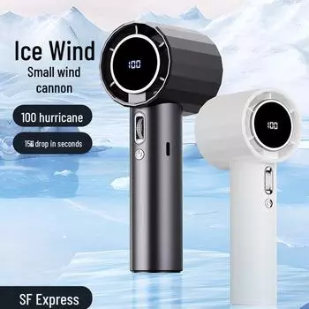 Самый продаваемый в Юго-Восточной Азии портативный 100-скоростной мини-турбинный вентилятор GS5 с USB-зарядкой и цифровым дисплеем белый