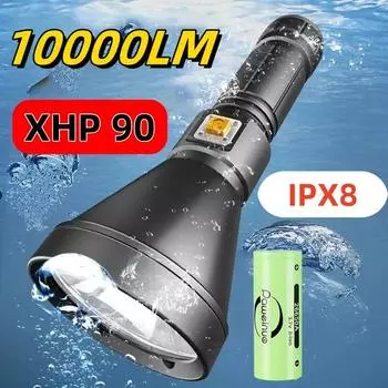 Самый профессиональный фонарь для дайвинга XHP90 фонарь для дайвинга IPX8 водонепроницаемый подводный фонарь для дайвинга на глубину 300 м Kit A