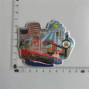 Сан-Франциско Лос-Анджелес Сувенирная Наклейка на Холодильник Европа Америка Декор Холодильника Сувенирная Фольга для Путешествия по Миру Декор Для Дома