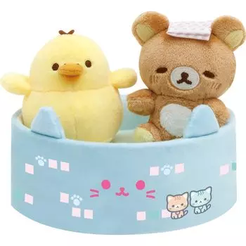 San-X Rilakkuma [Cat Cat Bath] Public Bath Plush Toy Set MO21501