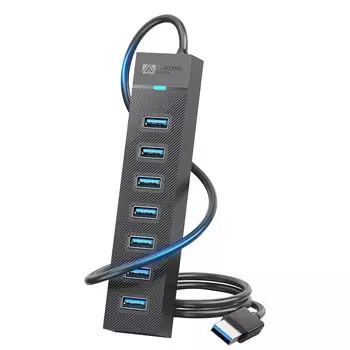 SAN ZANG MASTER 7-портовый USB-концентратор 50 см, высокоскоростная передача данных 5 Гбит/с, компактный USB-концентратор, совместимый с ноутбуками, дополнительные USB-порты, легкий, расширяемый чёрный