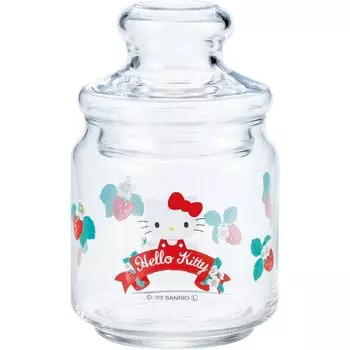 Sanart Sanrio Hello Kitty Стеклянная канистра Kitty Контейнер для хранения Приблизительно 500 мл Разные товары Sanrio Подарочный подарок Сделано в Японии SAN4218-1