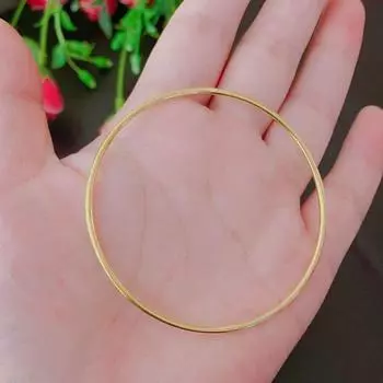 Sand Gold Bracelet Bracelet Women Glossy Gold-Plated Jewelry Fashion Gold Jewelry Pass Lucky Beads Thick Gold No Fading 2N fine ring smooth surface 6.5cm single