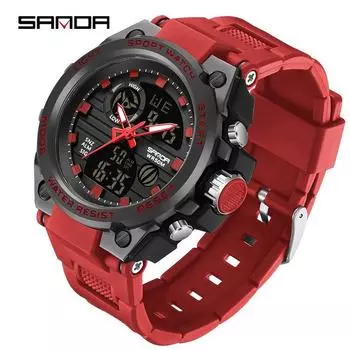 SANDA Fashion High-class Sense of Watch Niche Light Luxury Hundred Electronic Watch Водонепроницаемые спортивные электронные часы с будильником чёрный