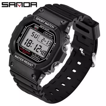 SANDA Многофункциональные электронные часы мужские и женские спортивные часы Водонепроницаемые светящиеся студенческие модные часы