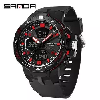 SANDA Многофункциональные Водонепроницаемые Модные Электронные Часы-Будильник
