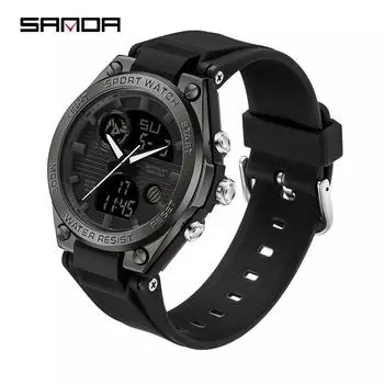 SANDA модные персонализированные мужские электронные часы для спорта на открытом воздухе водонепроницаемые светящиеся часы многофункциональные мужские и женские студенческие часы