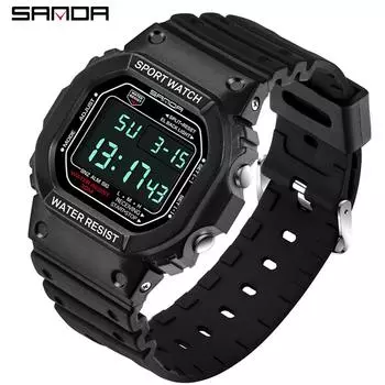 SANDA модный лучший бренд спортивный стиль часы мужские водонепроницаемые военные часы шок мужские ретро аналоговые светодиодные цифровые часы 329