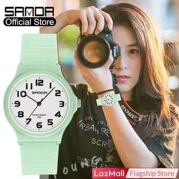 SANDA New Listing Original Women Watch Fashion Sports Luxury Waterproof Women Clock Casual Quartz Outdoor Women Watch белый