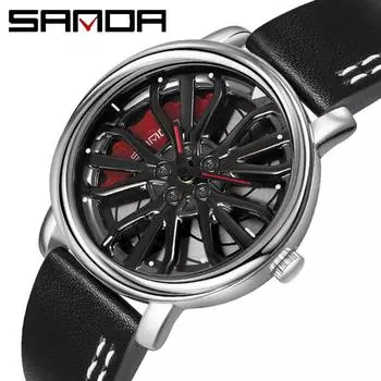 SANDA Новая модная тенденция Полый кварцевый ремень Epita Персонализированные креативные часы чёрный