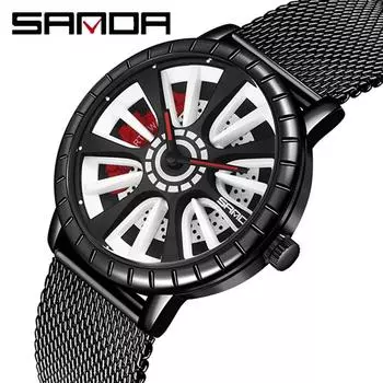 SANDA Новая сеть мужских кварцевых часов Fashion Trend Полые индивидуальные креативные часы