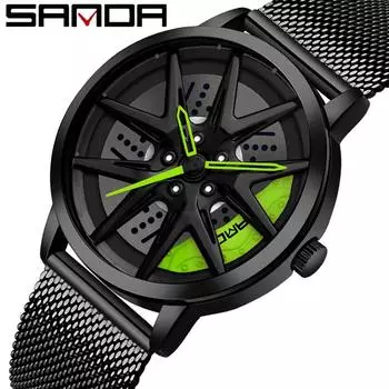 SANDA новые крутые мужские кварцевые часы с циферблатом серии повседневная сеть с мужскими часами