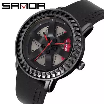 SANDA новые лучшие мужские часы кварцевые часы с вращающимся циферблатом полые модные студенческие часы синий