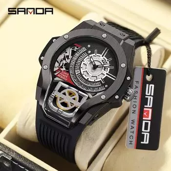 SANDA Новые мужские часы World of Warcraft Drive Модный календарь с ночным светом Синатологические часы