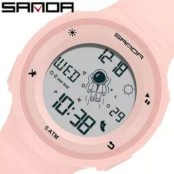 SANDA Новые спортивные часы с астронавтом на открытом воздухе, молодежная мода для мужчин и женщин, студенческие электронные часы, водонепроницаемые часы