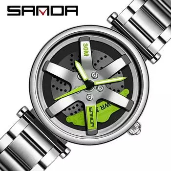 SANDA новые женские часы с вращающимся циферблатом, женские кварцевые часы, повседневные индивидуальные женские часы с ремнем