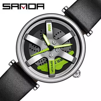 SANDA новые женские часы с вращающимся циферблатом, женские кварцевые часы, повседневные индивидуальные женские часы с ремнем