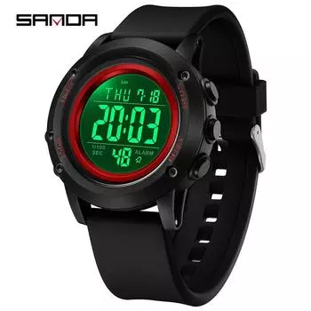 SANDA Спортивные часы для активного отдыха со светодиодным цифровым дисплеем Электронные часы со светящимся будильником Модные электронные часы