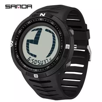 SANDA Уникальные креативные модные наручные часы с лампой для поднятия руки, один дисплей, цифровой большой циферблат, спортивные водонепроницаемые электронные часы сапфировый