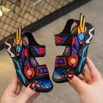 Sandalias Kid Shoes Boy Sandals 2024 Летние новые легкие пляжные туфли Красивые детские сандалии Обувь для мальчиков Sandalias De Beb 21-insole14.5CM жёлтый