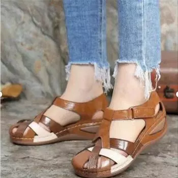 Sandalias planas con punta abierta para mujer, zapatos de verano, antideslizantes, comodas y ligeras, para caminar 35