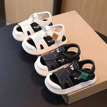 Sandalias Soft Sole Детские сандалии 2024 Лето Новые Нескользящие Детские Прогулочные Туфли Мальчика Пляжная Обувь Повседневная Обувь Девочки Детская Обувь Детская Обувь 16 insole12cm