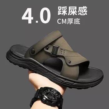 Сандалии 2025 года, летние, новые, повседневные, дышащие, с мягкой подошвой, для вождения, пляжная обувь, мужские, легкие, для ходьбы в холодную погоду 38 серый