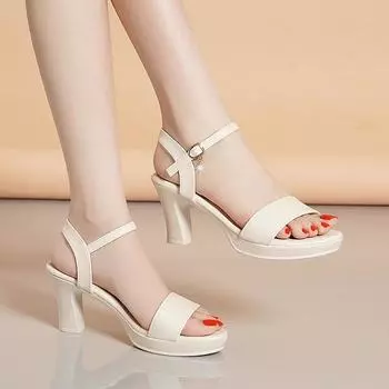 Сандалии 2025 года, новый женский модный тренд, взрыв знаменитостей в Интернете, летняя одежда в сказочном стиле, универсальные высокие каблуки 35