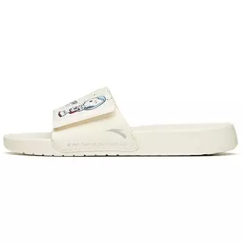 Сандалии Anta Snoopy X Lifestyle Series прочные нескользящие бесшумные скользящие мужские белые синие 912126993-3 44.5