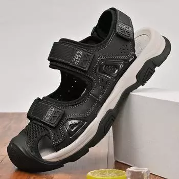 Сандалии Baotou мужские летние новые дышащие пляжные туфли для отдыха на открытом воздухе 38 чёрный