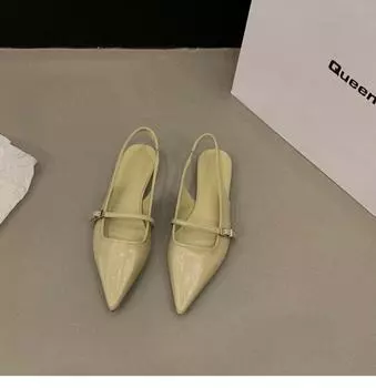 Сандалии Baotou на плоской подошве для женщин 2043 г. Новые летние туфли с острым носком на низком каблуке в повседневном стиле, сандалии на каблуках для женщин 35