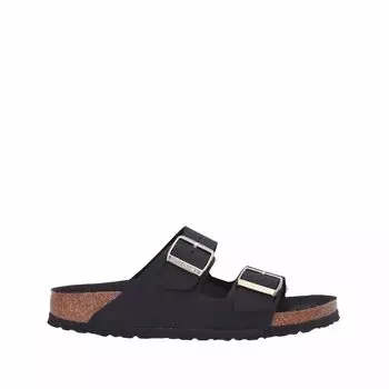 Сандалии Birkenstock Arizona Saffiano черного цвета с тиснением Birko Flor, размер 36, женские (1029493) (Узкая посадка, (23-23,5см))