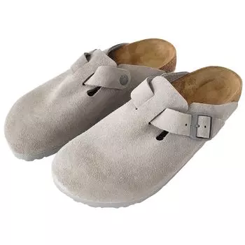 Сандалии Birkenstock Boston для мужчин и замшевые узкие 1027751 Камень Монета Японская обувь Женщины, Кожа, Посадка, (Каменный жетон, Размеры, Взрослый, Числовой, 24.0 см)