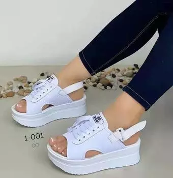 Сандалии больших размеров, женские летние римские сандалии на толстой подошве с ремешками-липучками 42EU/CN43 красный