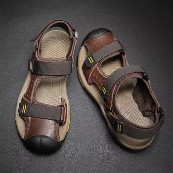 Сандалии большого размера, мужские летние уличные нескользящие сандалии Baotou, мужская повседневная пляжная обувь 44 чёрный