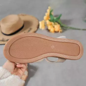 Сандалии большого размера женские летние 2024 новые плоские с открытым носком повседневные студенческие пляжные сандалии женские на липучках 35