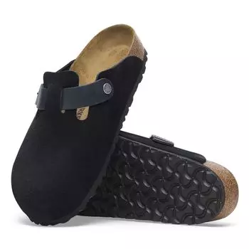 Сандалии Boston Clog кожаные, стандартной ширины, черные, унисекс, для мужчин и женщин, Birken Boston 1028210 Midnight [Birkenstock] EU41(26.5см)