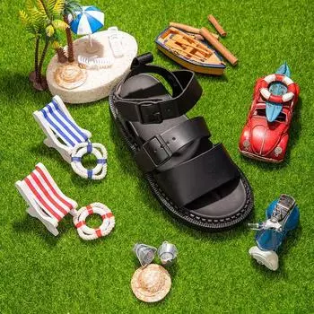 Сандалии BSQT by Clash BSQT 2254 Minnesota из веганской кожи высотой 4 см, черные-B2254 230