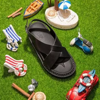 Сандалии BSQT by Clash BSQT 2255 Berkeley из веганской кожи высотой 4 см, черные-B2255 230