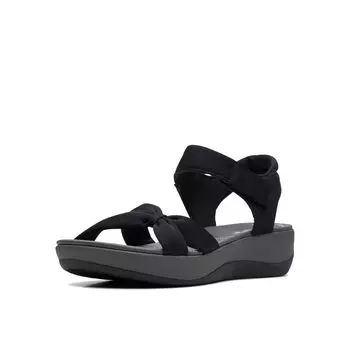 Сандалии Clarks Ala Shore Ankle Strap Easy to Walk черного цвета, легкие, дюйма, женские, текстильные, 24,0