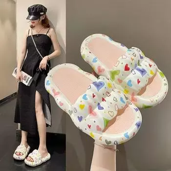 Сандалии Cloud Shoes для женщин 2024 Junior Cute Summer House Pink Slides Kawaii женские тапочки для дома в помещении по акции новый стиль 39 36