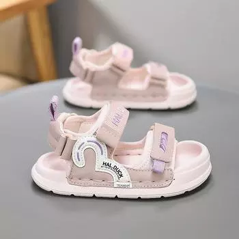 Сандалии для девочек, дышащие детские сандалии с мягкой подошвой, подходят как мальчикам, так и девочкам, на пляже и на берегу моря. Size26,Foot Length:16.5cm чёрный