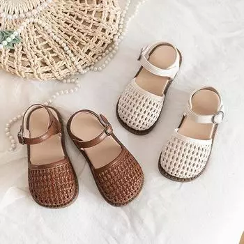 Сандалии для девочек, мягкие, удобные, нескользящие, детские, повседневные, римские, модные, детская, летняя, пляжная обувь 2024 года, новинка 21