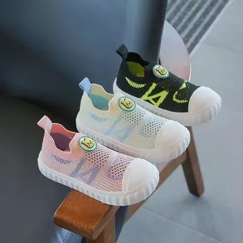 Сандалии для девочек в летнем стиле: Мягкая спортивная обувь для малышей с дышащей сетчатой конструкцией 22 yards, Length 14CM розовый