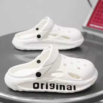 Сандалии для дома и улицы, сандалии на плоской подошве для мужчин, мягкие и удобные, для дома и улицы, пляжные, нескользящие, вентилируемые, новинка 40