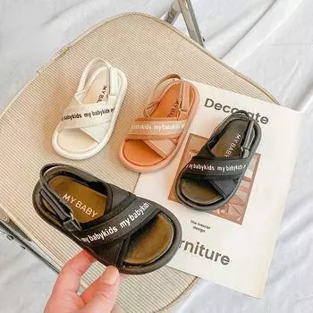 Сандалии для мальчиков. Новые детские повседневные сандалии. Простые студенческие пляжные сандалии. 21 белый