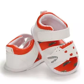 Сандалии для маленьких мальчиков, летняя обувь для кроватки с забавными героями мультфильмов, повседневная пляжная обувь, обувь для младенцев на мягкой подошве 2/M