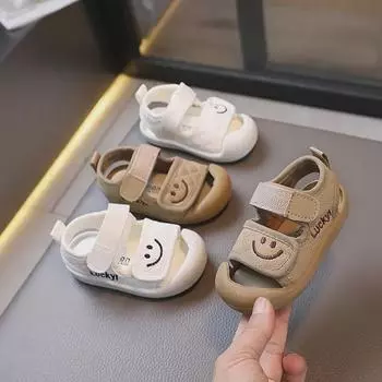 Сандалии для малышей Baotou со смайликами (0-2 года) - Детская обувь Anti-Kick для мальчиков и девочек Sizes 15-20 / set of 6 pairs белый